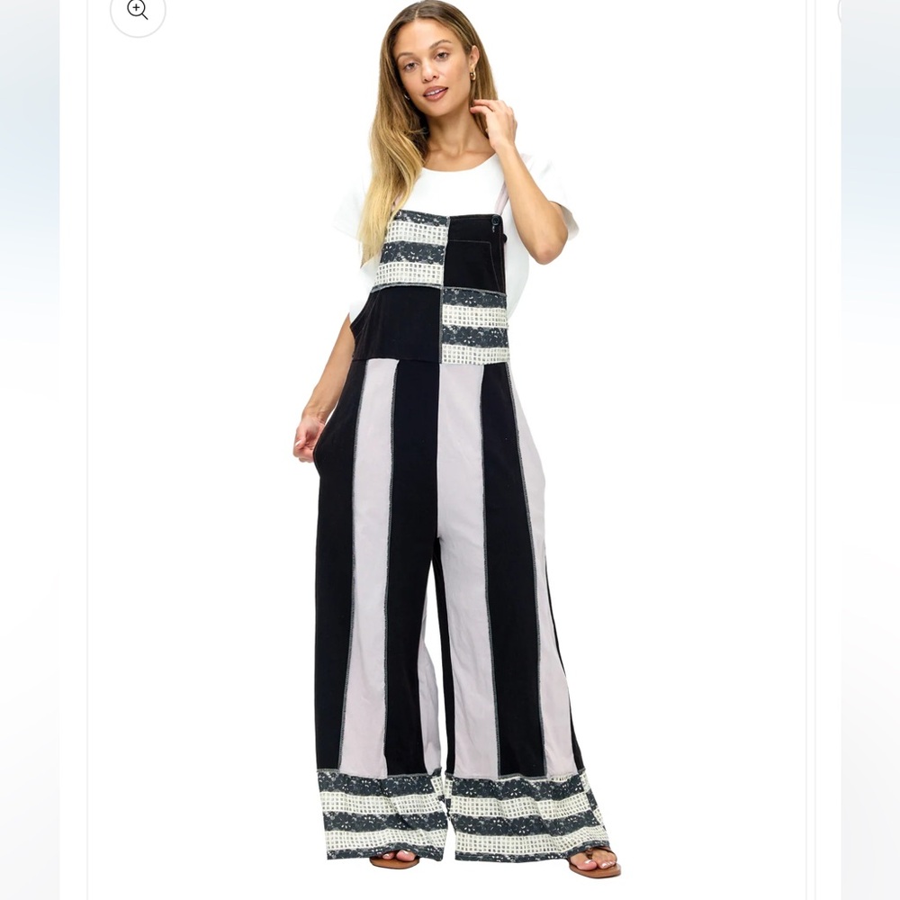 Striped Black and White Jumpsuit